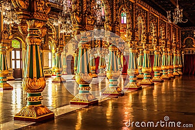 Interiors of Mysore Palace Editorial Stock Photo