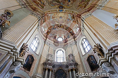 Interiors of Pilgrimage Church in Krtiny village Editorial Stock Photo