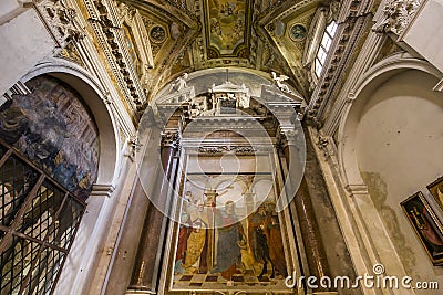 Interiors San Frediano basilica, Lucca, Italy Editorial Stock Photo