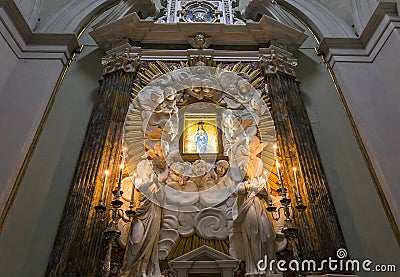 Interiors San Frediano basilica, Lucca, Italy Editorial Stock Photo