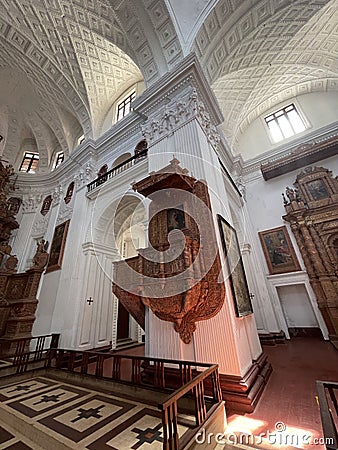 Interiors of the St. Cajetan Church or Church of Divine Providence, Old Goa Editorial Stock Photo