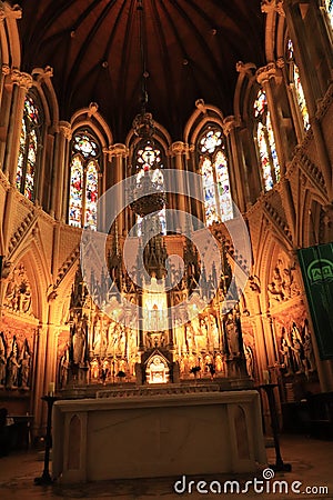 Interiors of St. Finbarr`s Cathedral - Irish religious tour - Ireland travel Stock Photo