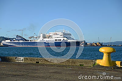 Interislander ferry Atarere enters Wellington harbour Editorial Stock Photo