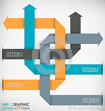 Interlaced Arrows Vector Illustration