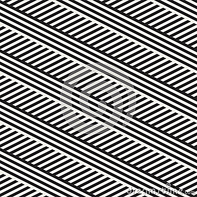 Interlacing Parallel Stripes. Vector Seamless Monochrome Pattern. Vector Illustration