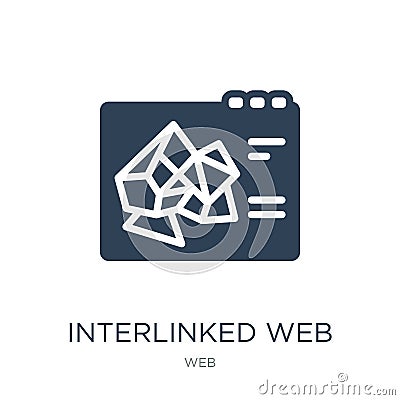 interlinked web icon in trendy design style. interlinked web icon isolated on white background. interlinked web icon simple Stock Photo