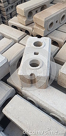 Interlock brick bilding Stock Photo