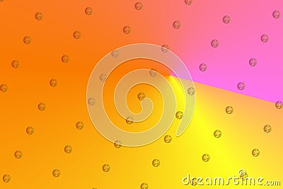 Interlocked doughnuts inside a circle in a conical gradient - Digital pattern background Cartoon Illustration