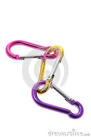 Interlocking Carabiner Hooks Stock Photo