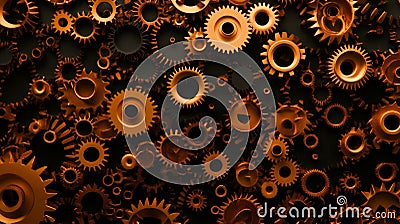 Interlocking gears a symbol of precision complexity teamwork and the intricate workings of a machine Stock Photo