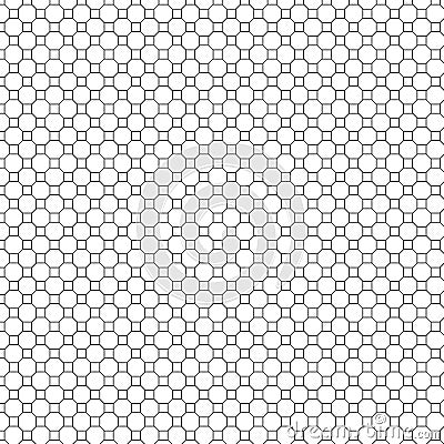 interlocking squares and octogons black line lattice seamless background pattern Vector Illustration