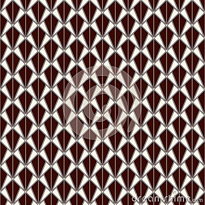 Interlocking triangles tessellation. Contemporary print with repeated scallops. Seamless pattern with fish scales. Vector Illustration
