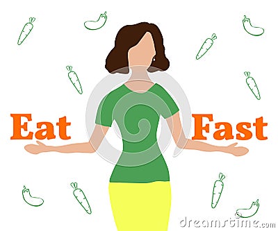 Intermittent fasting concept. Vector Illustration