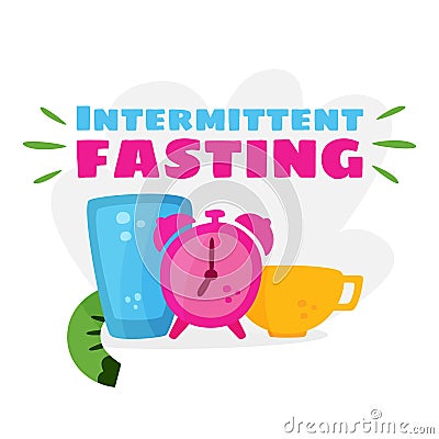 Intermittent fasting. Losing weight. Vector Illustration