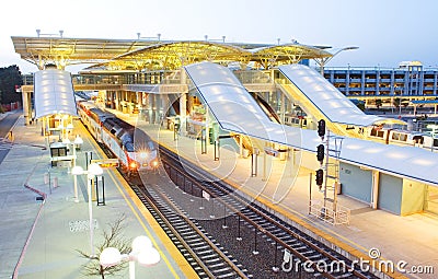 Intermodal Rapid Transit Station, Millbrae, CA Stock Photo