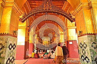 Maqhamuni Paya, Mandalay, Myanmar. Editorial Stock Photo