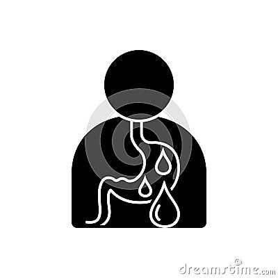 Black solid icon for Internal bleeding, extravasation and medical Stock Photo