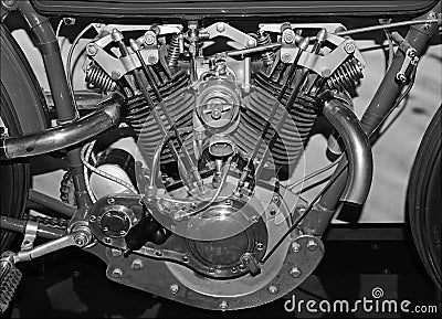 Internal combustion engine from motorcycle Stock Photo