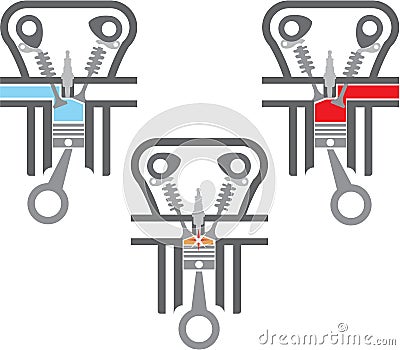 Internal combustion engine vector Vector Illustration