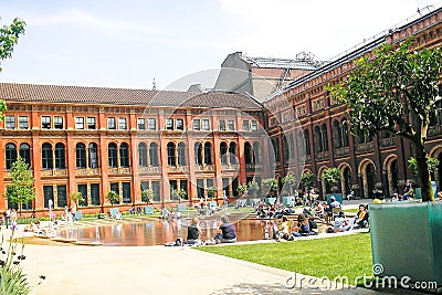 Internal courtyard of Victoria and Albert Museum Editorial Stock Photo