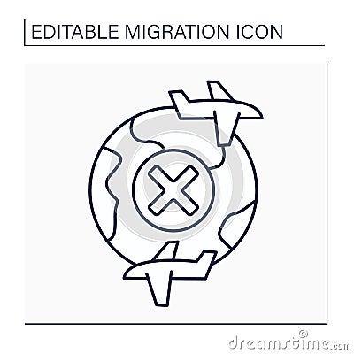 Internal flies line icon Vector Illustration