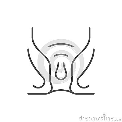 Internal hemorrhoid line outline icon Vector Illustration