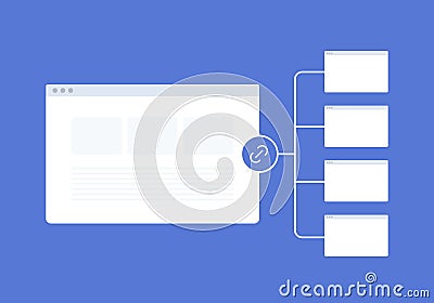 Internal Links SEO optimization concept illustration. Hyperlinks link to important pages on the same domain. Keyword Vector Illustration