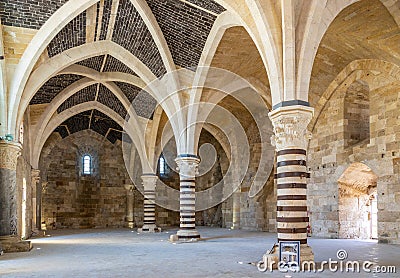 Main hall of Castello Maniace Castle fortress on Ortigia island of Syracuse old town in Sicily in Italy Editorial Stock Photo