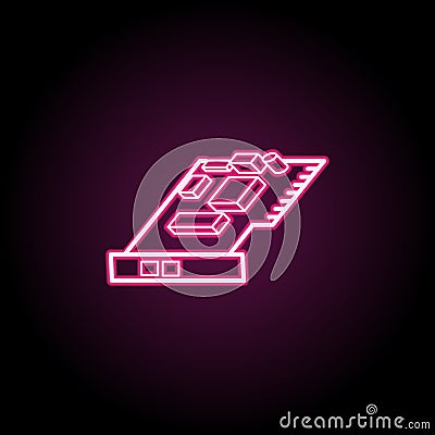 Internal modem neon icon. Simple thin line, outline vector of computer parts icons for ui and ux, website or mobile application Stock Photo