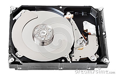 Internal sata hard disk drive box without cover Stock Photo
