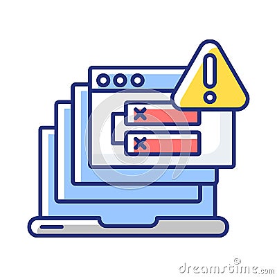 Internal server error RGB color icon Vector Illustration