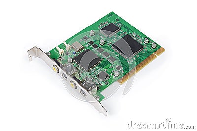 Internal video capture card for PC on a white background Stock Photo
