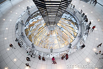 Internal view of Bundestag Dome - Berlin Editorial Stock Photo