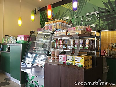 Internal View Coffee Amazon shop Editorial Stock Photo