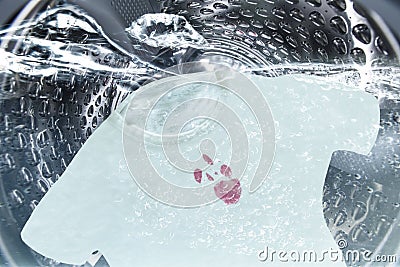 Internal view of a washing machine Stock Photo