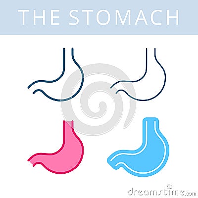 The internals icons. Stomach and digestive system vector outline Vector Illustration