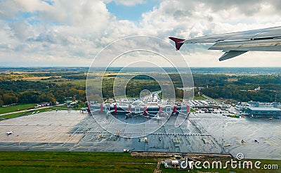 International airport aerial view at fall Stock Photo