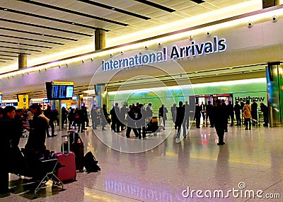 International Arrivals at Heathrow Editorial Stock Photo