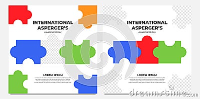 International aspergers awareness day social media post Vector Illustration