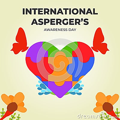 International aspergers awareness day social media post Vector Illustration