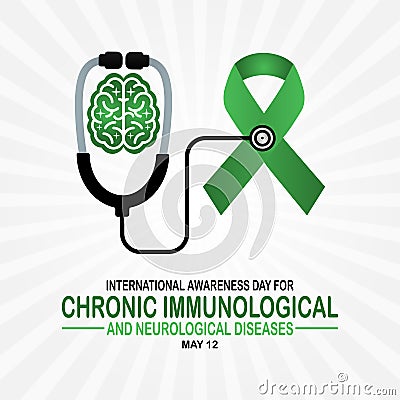 International awareness Day for Chronic Immunological and Neurological Diseases illustration Cartoon Illustration