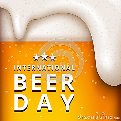 International Beer Day, on August. Cheers with clinking beer mugs conceptual. Vector Illustration
