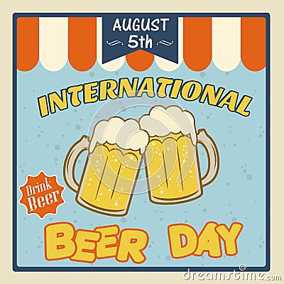 International beer day poster Vector Illustration