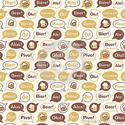 International Beer Day seamless background, pattern Vector Illustration