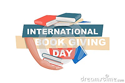 International Book Giving Day background Vector Illustration