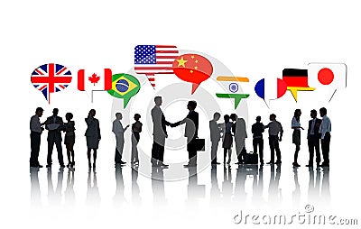 International Business People Talking Together Stock Photo