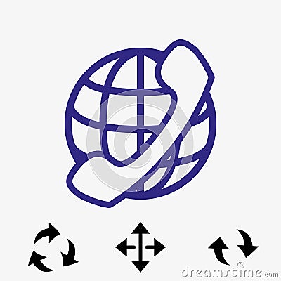 International call icon stock vector illustration flat design Vector Illustration