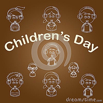 International Children`s Day.1st June Vector Illustration