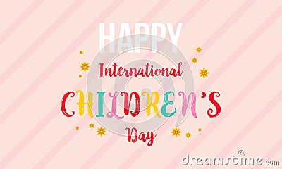 International childrens day colorful background Vector Illustration