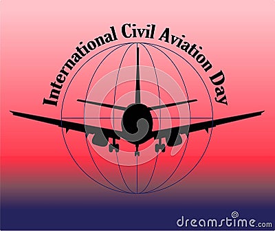 International Civil Aviation Day. Airline banner or advertising. Passenger aircraft Stock Photo